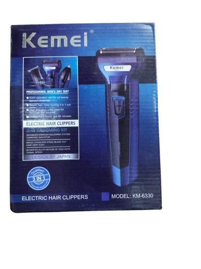 3 In 1 Km-6330 Kemei Rechargeable Shaving Machine Multifunctional Hair Clippers Beard Styling