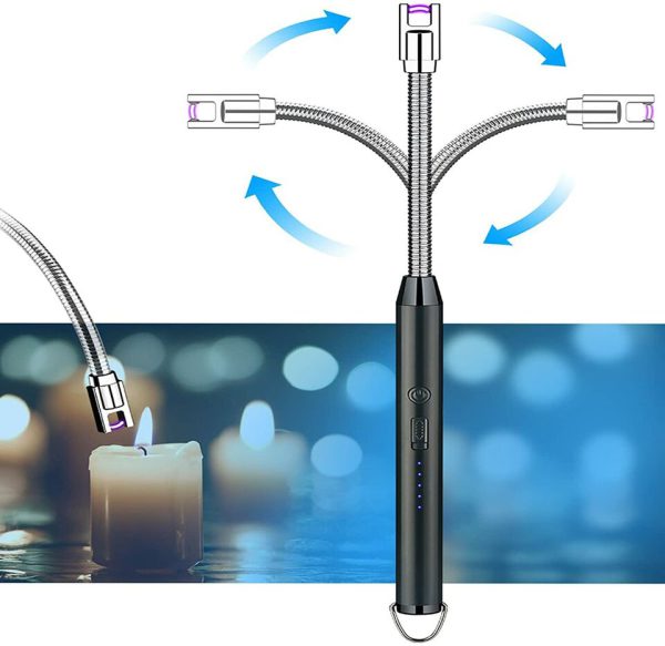 Arc Lighter With Usb Charging | Flameless Windproof | Led Battery Display | Safety Switch | Rotate 360 Degrees