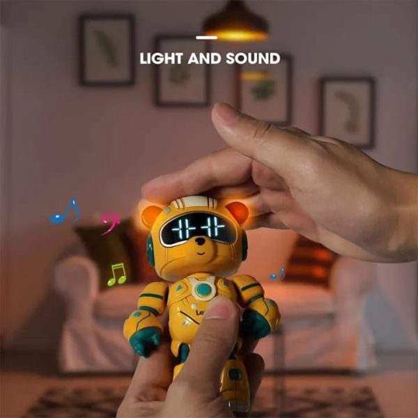 Robot Toys Multifunction Desktop Clock Cute Litter Bear Shape Smart Robot With Chair