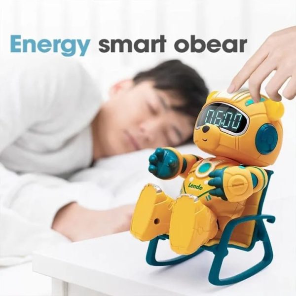 Robot Toys Multifunction Desktop Clock Cute Litter Bear Shape Smart Robot With Chair