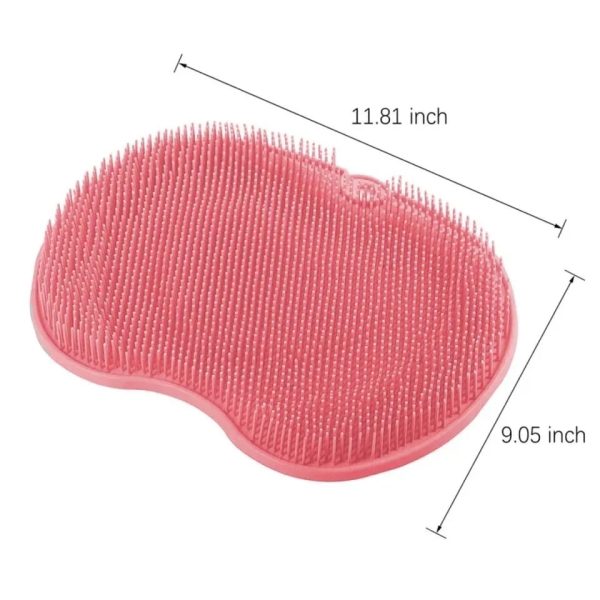 Shower Foot & Back Scrubber Mat, Wall Stick Suction Silicone Bathroom Scrubber